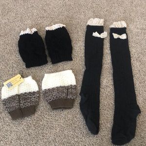 Knit leg warmers and boot socks